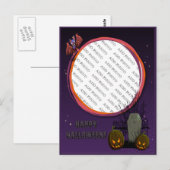 Vleermuis, Jack o' Lanterns, Grafsteen, Foto Frame Briefkaart (Voorkant / Achterkant)