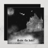 Vleermuis Kasteel Vampier Goth Huwelijksuitnodigin Kaart (Voorkant / Achterkant)