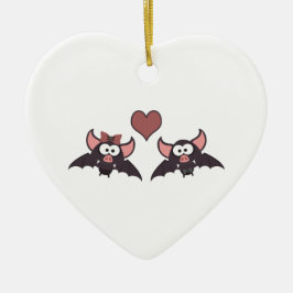 Vleermuis liefde keramisch ornament
