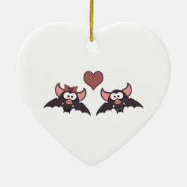 Vleermuis liefde keramisch ornament