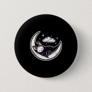 Vleermuis maan griezelig schattig kawaii pastel go ronde button 5,7 cm