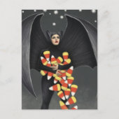 Vleermuis Met Halloween Snoepgoed Briefkaart (Voorkant)