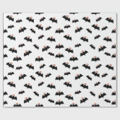 Vleermuis met Santa claus pet Cadeaupapier (Vlak)