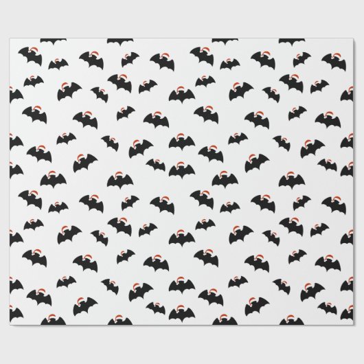 Vleermuis met Santa claus pet Cadeaupapier (Vlak)