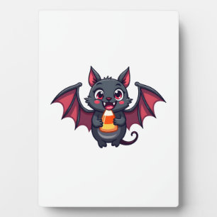 Vleermuis met snoep � Leuk Halloween T-shirt Fotoplaat