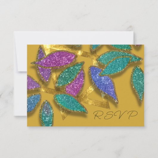 Vleermuis Mitzvah Blauw Paarse Groene Glittery Pet Kaart (Voorkant)