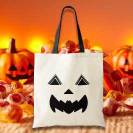 Vleermuis-Mond Jack O’Lantern met omlijnde driehoe Tote Bag