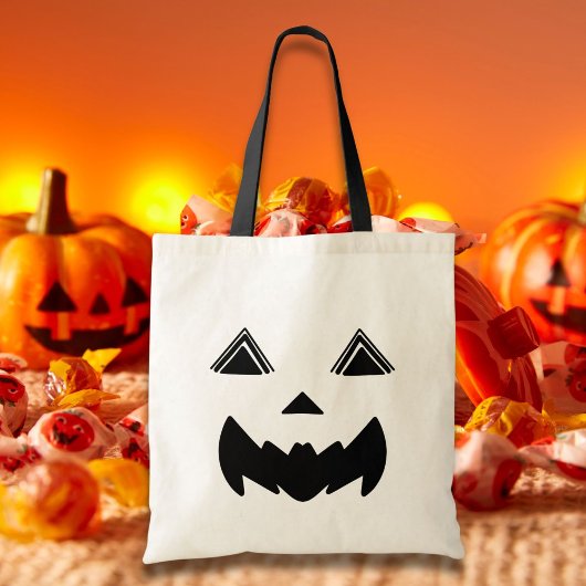 Vleermuis-Mond Jack O’Lantern met omlijnde driehoe Tote Bag