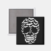 Vleermuis Schedel Silhouet Grappige Halloween Kost Magneet (Voorkant / Achterkant)