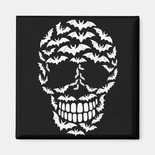 Vleermuis Schedel Silhouet Grappige Halloween Kost Magneet (Voorkant)