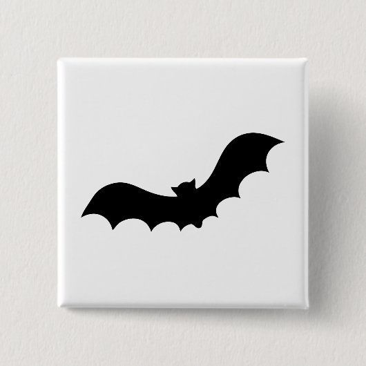 Vleermuis Silhouet Vierkante Button 5,1 Cm (Voorkant)