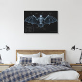 Vleermuis Skelet Röntgen Museum Exemplaar Canvas Afdruk (Insitu (Slaapkamer))