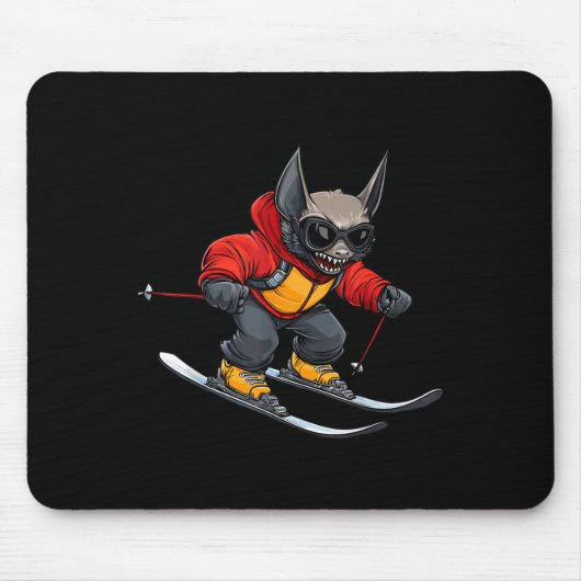 Vleermuis Skier  Muismat (Voorkant)