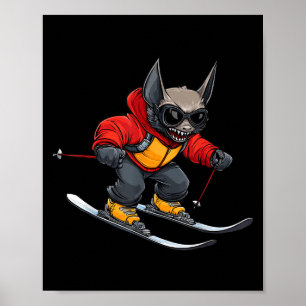 Vleermuis Skier  Poster