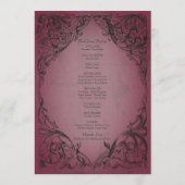  vleermuis tot de dood Bourgondische bruiloft Programmakaart (Achterkant)