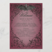  vleermuis tot de dood Bourgondische bruiloft Programmakaart (Voorkant)