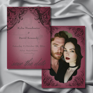 vleermuis tot de dood Bourgondische bruiloft Save The Date