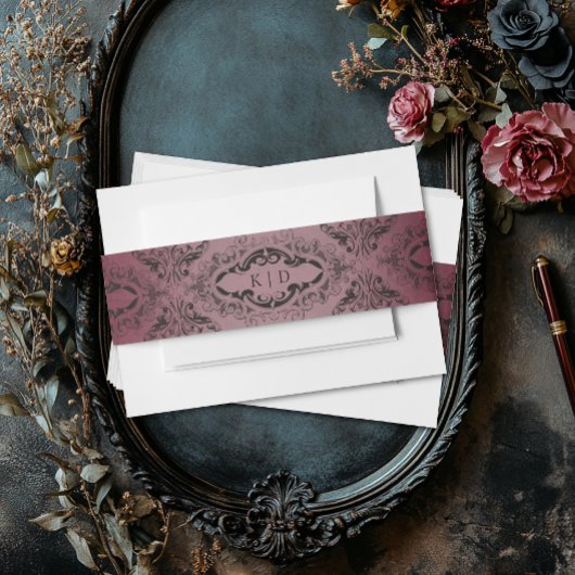 vleermuis tot de dood Bourgondische bruiloft Uitnodigingen Wikkel