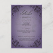 vleermuis tot de dood Paarse bruiloft details Informatiekaartje (Voorkant)