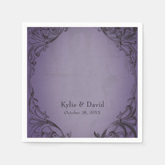  vleermuis tot de dood Paarse bruiloft Servet (Voorkant)