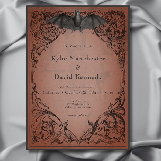  vleermuis tot de dood roest bruiloft kaart