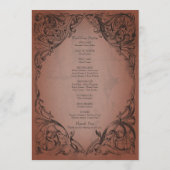  vleermuis tot de dood roest bruiloft programmakaart (Achterkant)