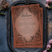 vleermuis tot de dood roest bruiloft programmakaart