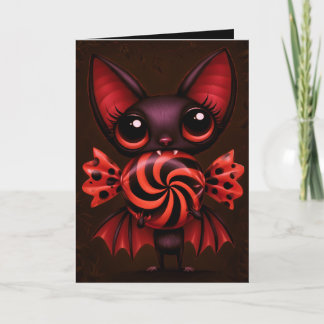 Vleermuis Trick or Treat Halloween Illustratie Kaart