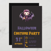 vleermuis vampier pompoen Schattige modern zwart h Kaart (Voorkant / Achterkant)