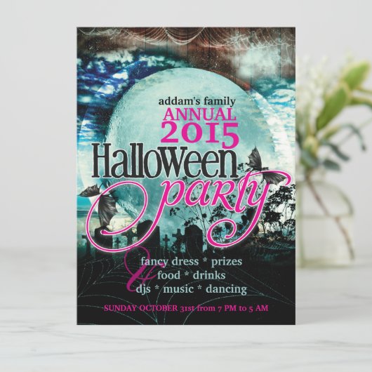 Vleermuis Vleugels Maan Sprookjesachtig Halloween  Kaart (Staand voorkant)