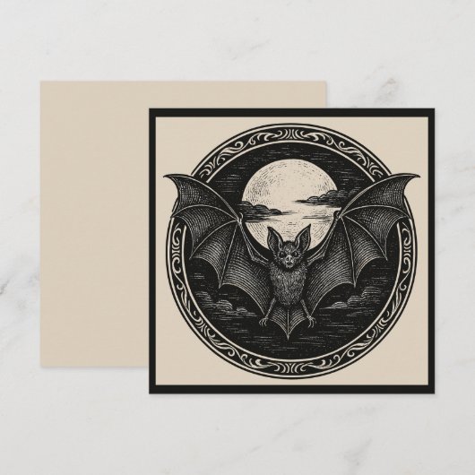 Vleermuis Vliegend bij Volle Maan Griezelige Goth (Voorkant / Achterkant)
