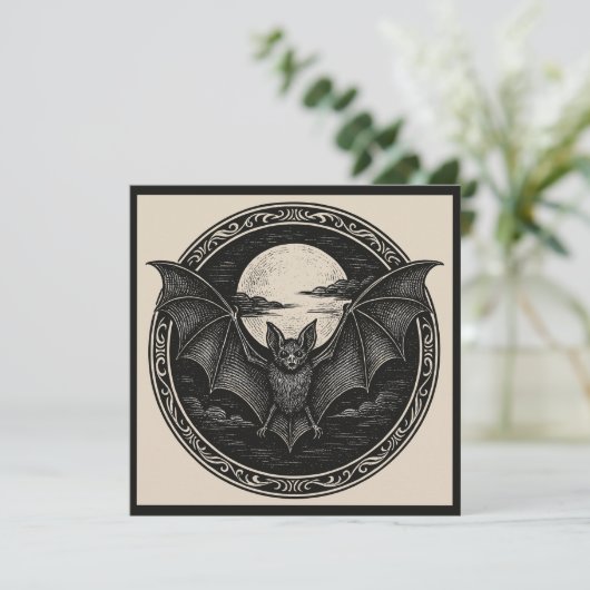 Vleermuis Vliegend bij Volle Maan Griezelige Goth (Staand voorkant)