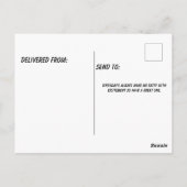 Vleermuis vliegt boven psychedelische stad briefkaart (Achterkant)