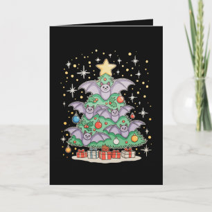 Vleermuis Vogel Kerstboom Kerstlichten Kerstman Ho Kaart