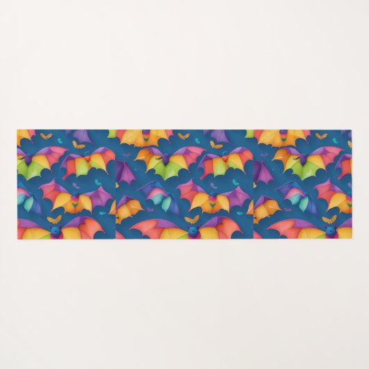 vleermuis Waterverf kleurrijke gepersonaliseerde p Yogamat (Achterkant (horizontaal))