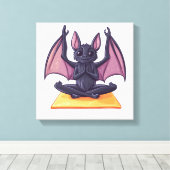 Vleermuis Yoga Flow Canvas Afdruk (Insitu (Houten vloer))