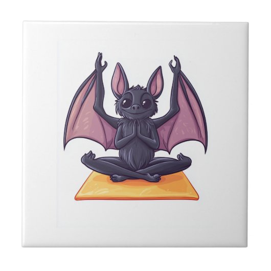 Vleermuis Yoga Flow Tegeltje (Voorkant)