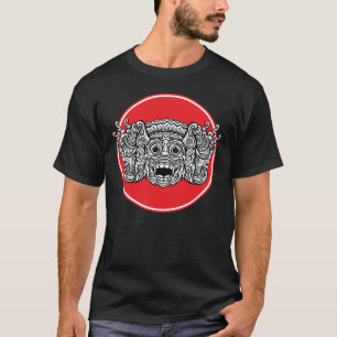 Vleermuisachtige Balinese Masker Gravure T-shirt