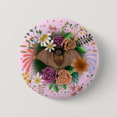 Vleermuisbloemen Bloemen Botanisch Ronde Button 5,7 Cm (Voorkant)