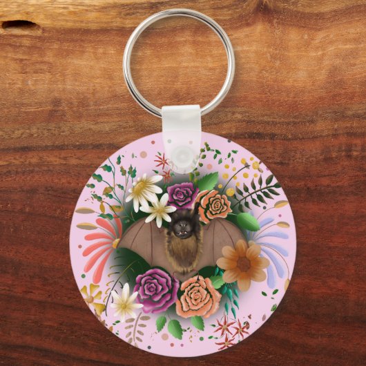 Vleermuisbloemen Bloemen Botanisch Sleutelhanger (Achterkant)
