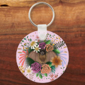 Vleermuisbloemen Bloemen Botanisch Sleutelhanger (Voorkant)