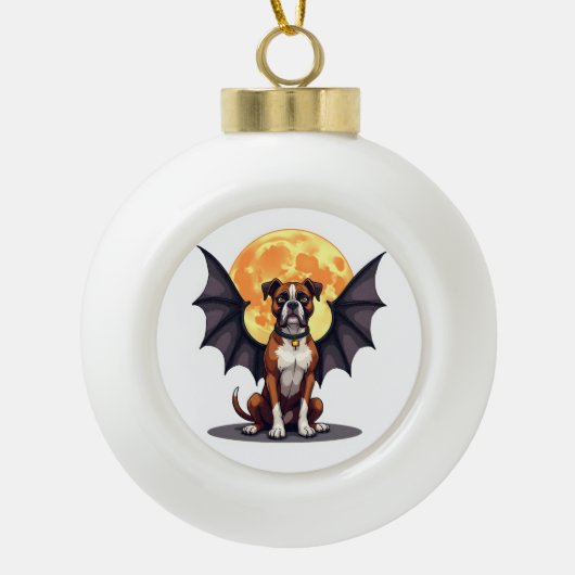 vleermuisboxer keramische bal ornament (Voorkant)