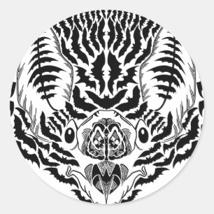 vleermuisgedistilleerd ronde sticker