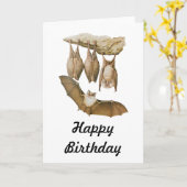  vleermuisillustratie, dierentekening kaart (Gele Bloem)