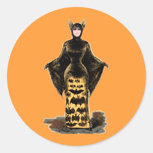  vleermuiskostuum ronde sticker (Voorkant)