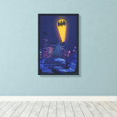 Vleermuissignaal boven Gotham Canvas Afdruk (Insitu (Houten vloer))