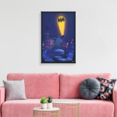 Vleermuissignaal boven Gotham Canvas Afdruk (Insitu (Woonkamer))