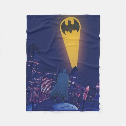 Vleermuissignaal boven Gotham Fleece Deken (Voorkant)