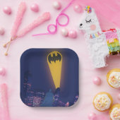 Vleermuissignaal boven Gotham Papieren Bordje (Feest)