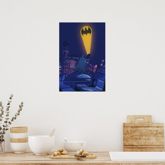 Vleermuissignaal boven Gotham Poster (Keuken)